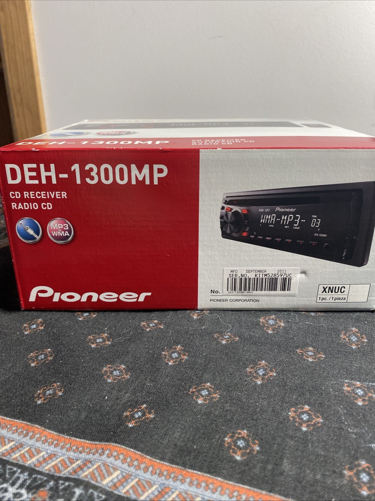Pioneer DEH-1300MP 1 DIN CD Receiver Auxiliary Input MP3 WMA Car Audio