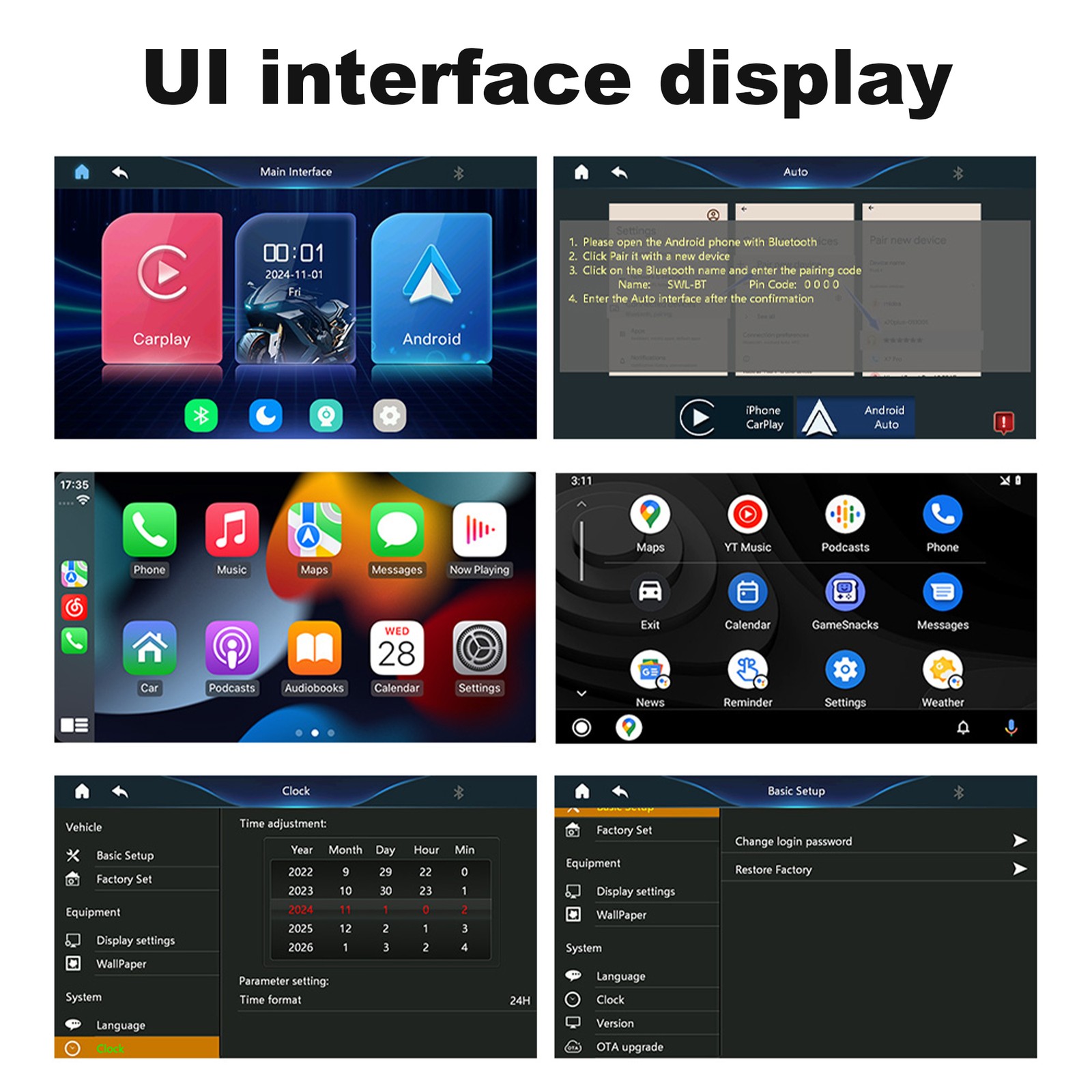 5″ WATERPROOF MOTORCYCLE NAVIGATOR PORTABLE WIRELESS CARPLAY ANDROID AUTO SCREEN