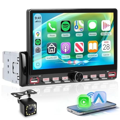 Single Din Car Stereo with Wireless CarPlay – 7 Inch with CarPlay
