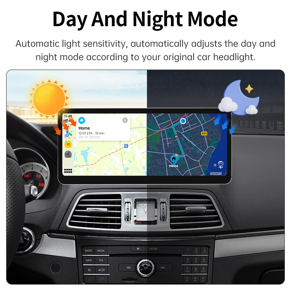 Ultra-Thin 12.3”Wireless Carplay Touchscreen For Mercedes E Coupe C207 2009-16