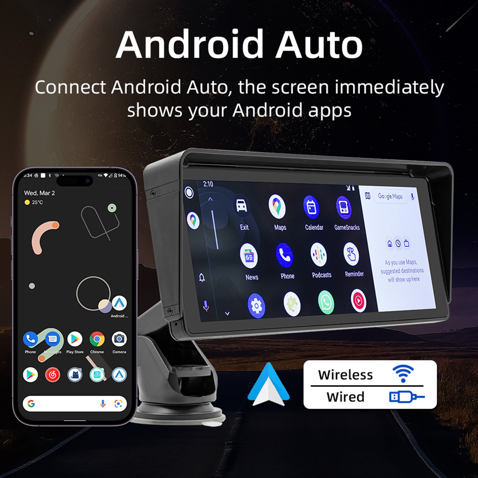 10.26″ Car MP5 Player Bluetooth Car FM Transmitter Wireless Carplay 4 LED Camera