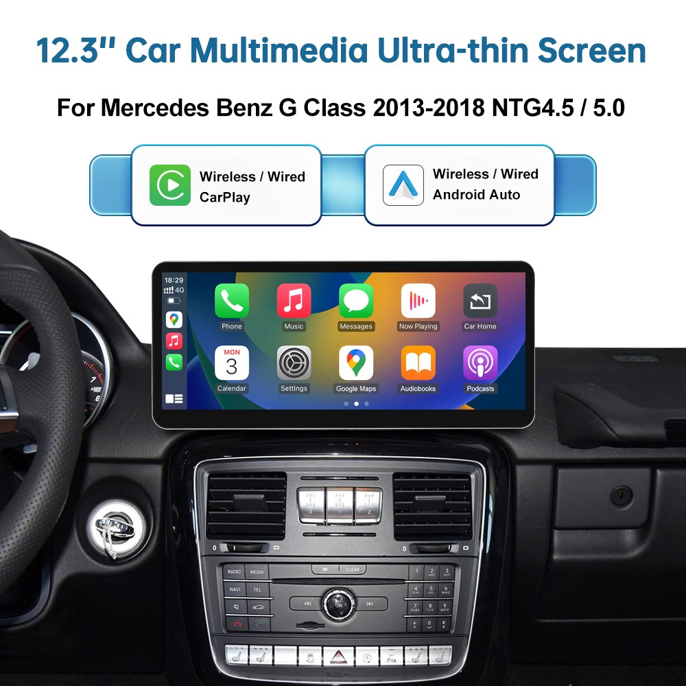 12.3′ Wireless CarPlay Multimedia TouchScreen For Benz G G550 W463 G500 NTG4.5/5