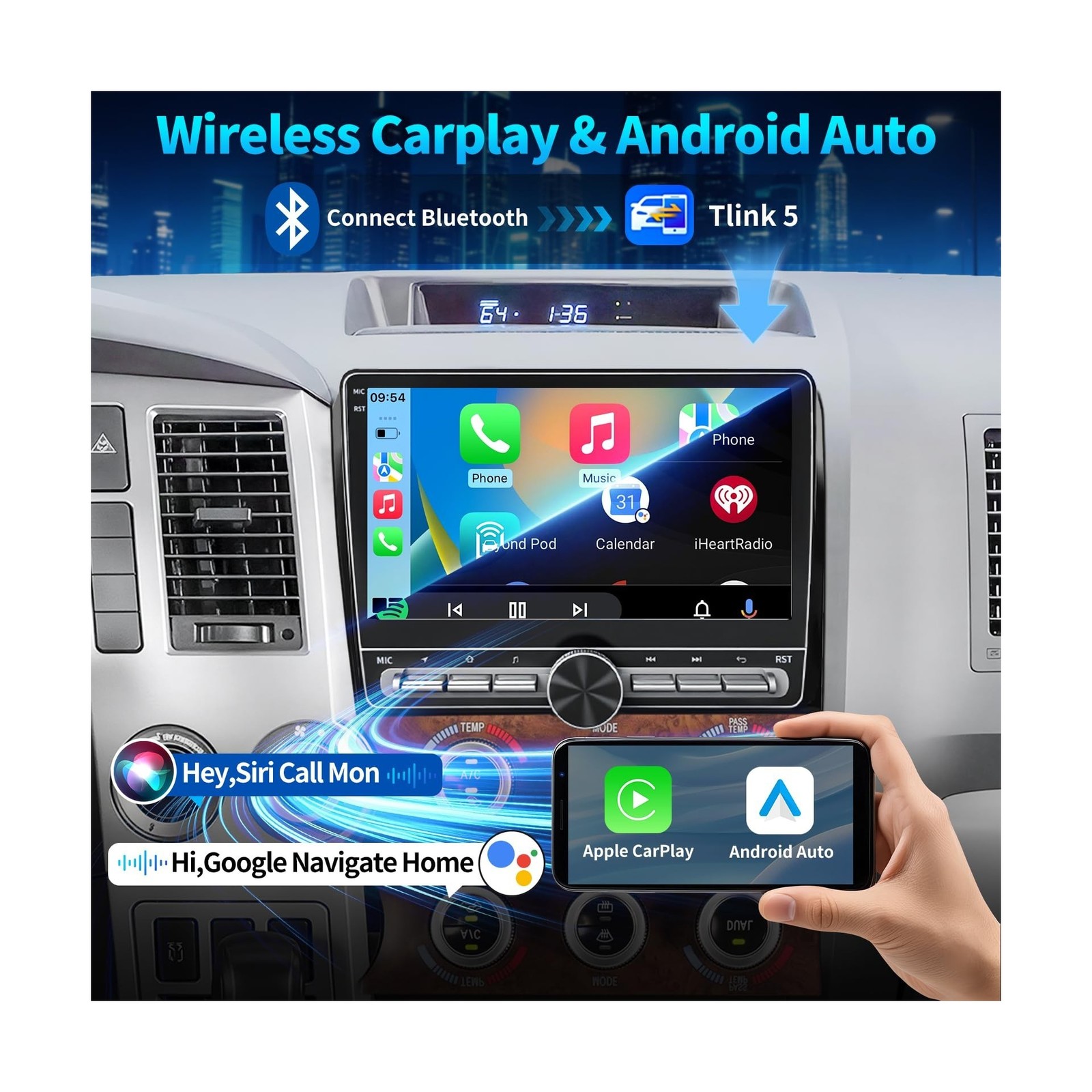 Car Radio for Toyota Tundra 2007-2013 Sequoia 2008-2018 Stereo Radio with Car…