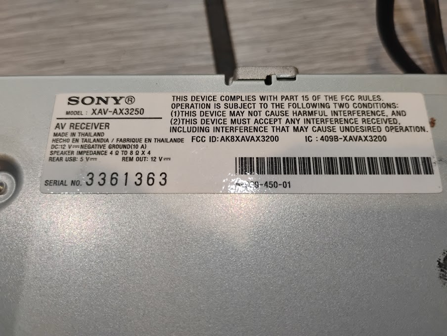 SONY XAV-AX3250 Receiver Bluetooth Car Audio Apple Android Play Radio Usb
