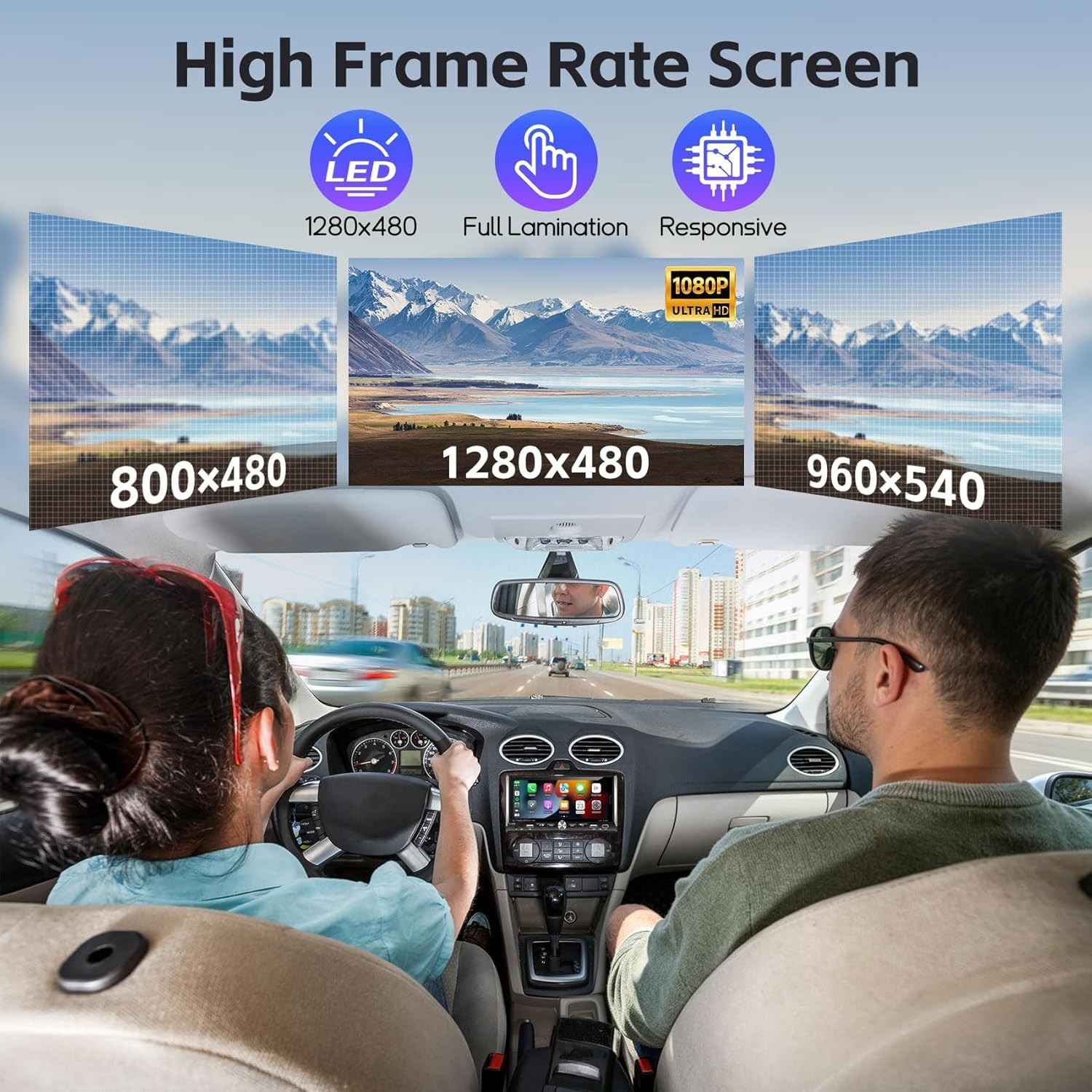 Power Acoustic Single DIN 6.9″ Touchscreen Car Stereo Apple Carplay