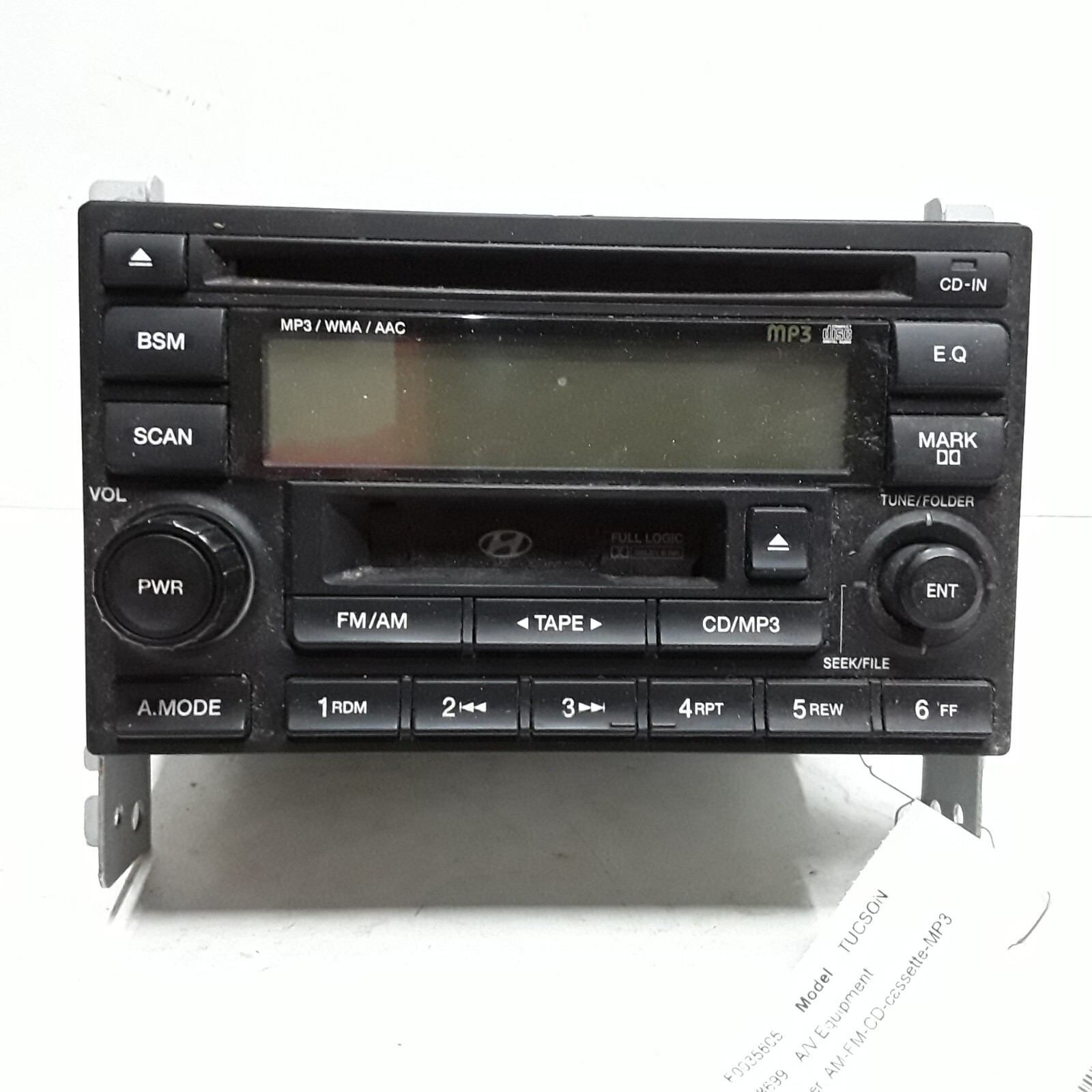 05 06 Hyundai Tucson AM/FM CD cassette radio receiver OEM 96180-2E101
