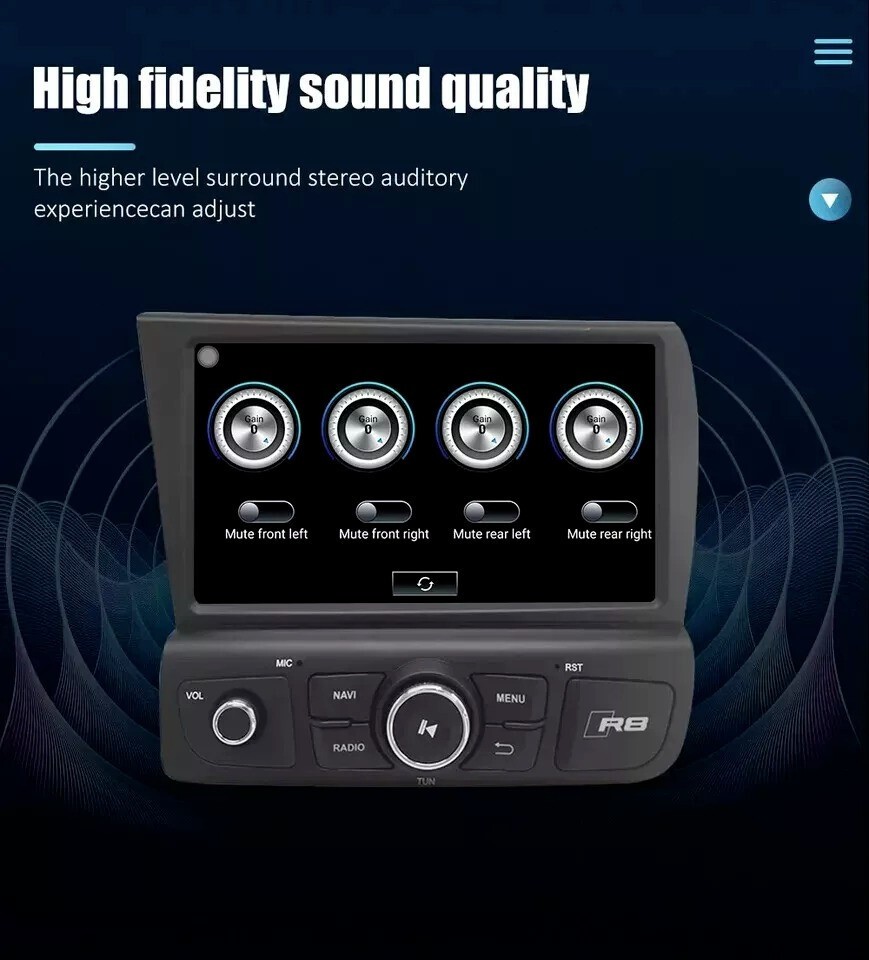 8+128G Android 13 Car Stereo Radio for Audi R8 V8 V10 GPS Navi Carplay HeadUnit