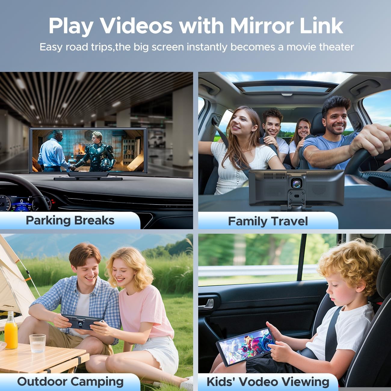 9.26” Carplay Screen with 2.5K Dash Cam and 1080P Backup Camera