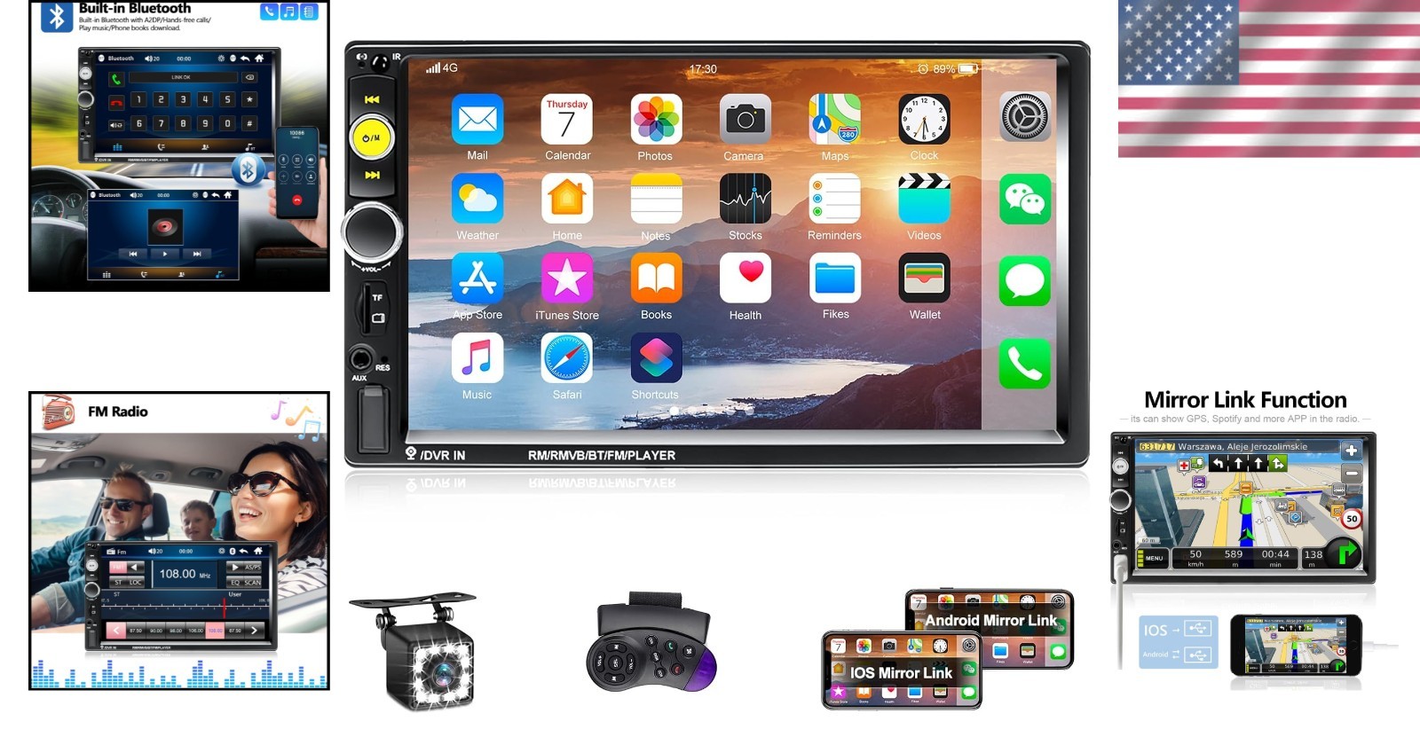 Advanced 7“ Touchscreen MP5 Car Player with Mirror Link & Steering Wheel Control