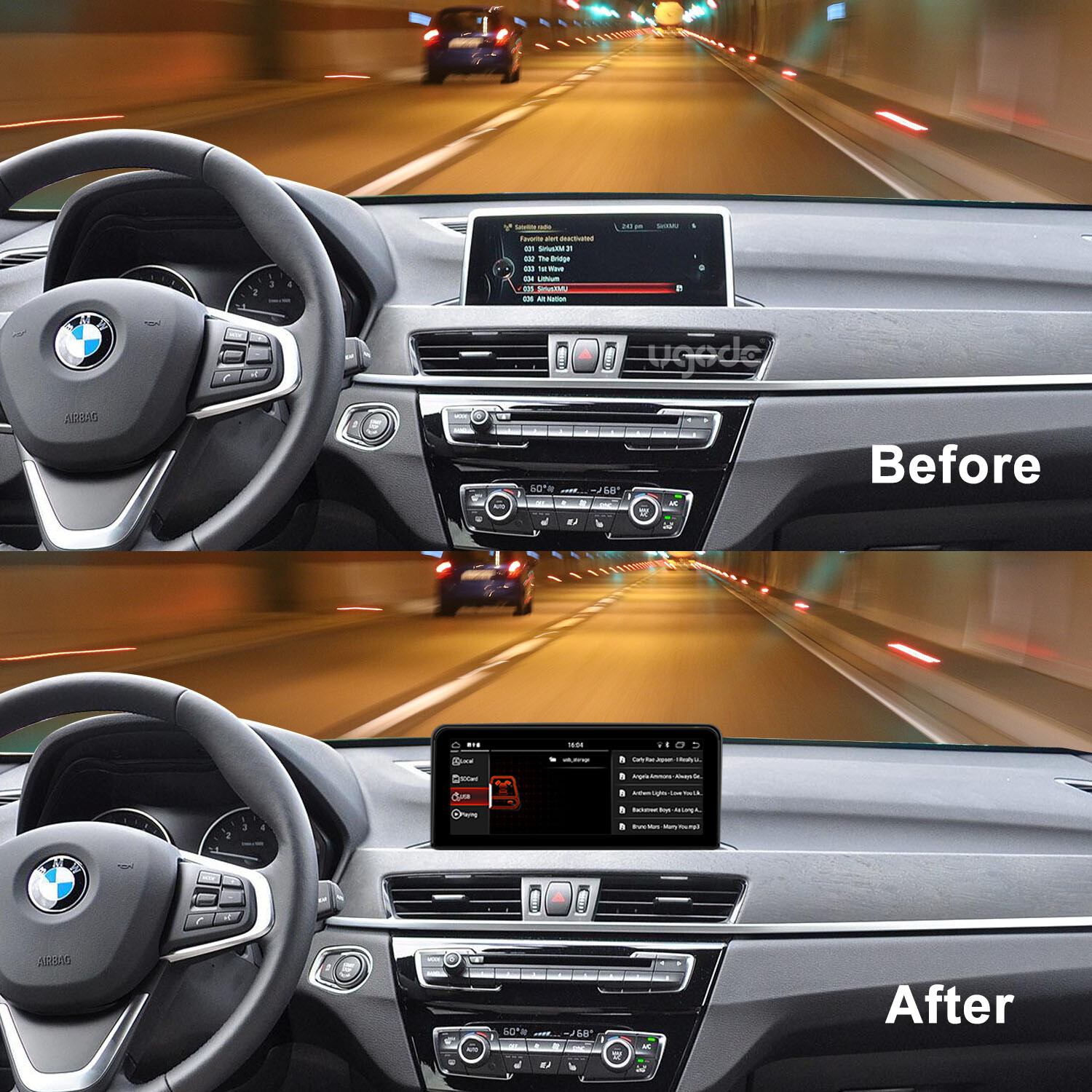 Ugode 10.25inch 8+128G Android13 Screen UPGRADE CARPLAY BMW X1 F48 2016-2017 NBT