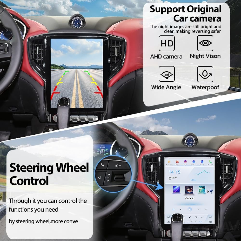 12.1″ Android Navigation Car Gps Stereo Tesla Style For Maserati Ghibli 2014~19