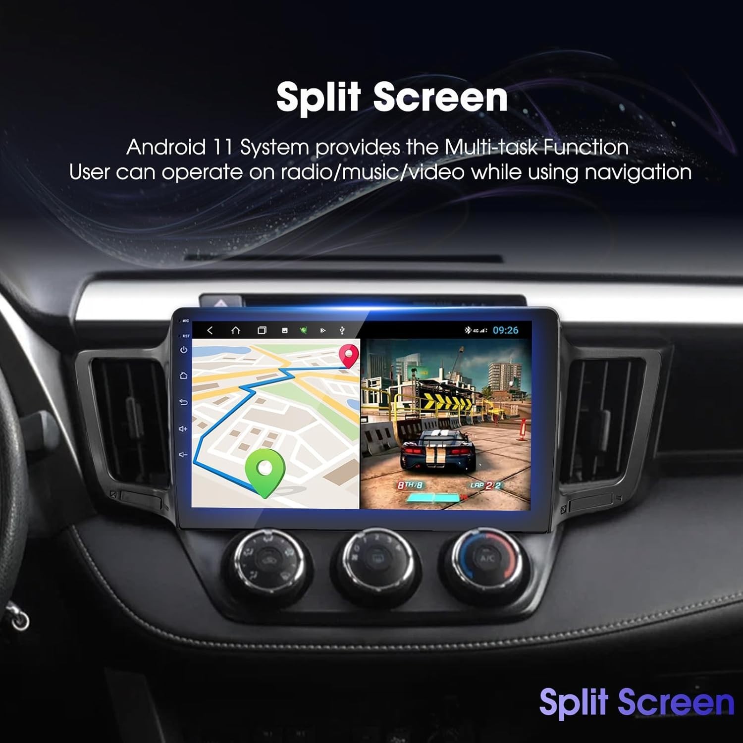 Toyota RAV4 2013-2018 Android 13 Car Stereo 2+32G Carplay GPS w 10″ Touchscreen