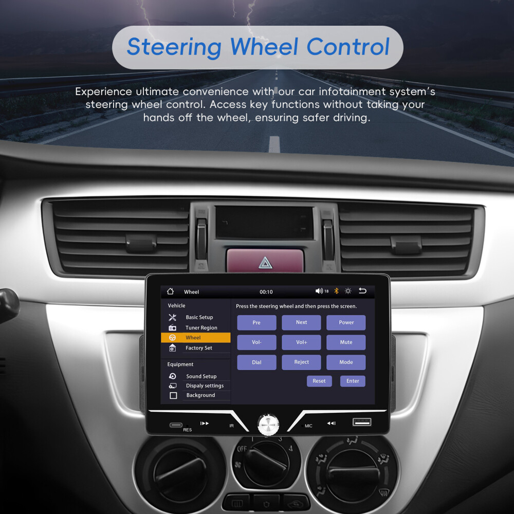 Single 1Din 7″ Touch Screen Stereo Bluetooth Radio Car Apple/Android Carplay GPS