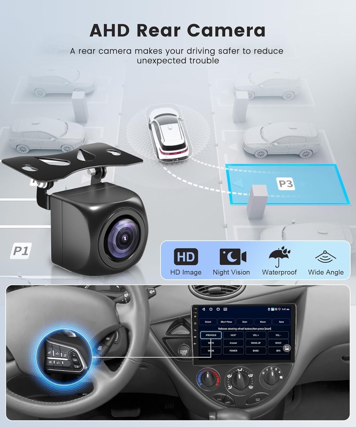 4+64G Car Radio Stereo Carplay For 2000-2004 Ford Focus GPS Navi Camera 1280*800