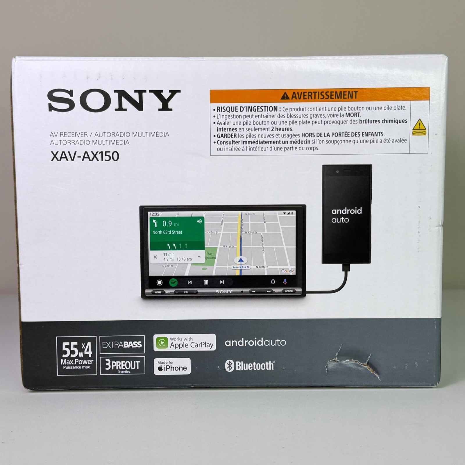 Sony XAV-AX150 6.95in Apple CarPlay Android Auto Bluetooth Car AV Receiver NEW