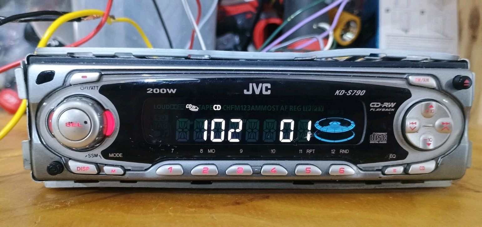 JVC KD-S790 Single DIN MP3 CD Receiver Car Stereo w/ Harness Tested