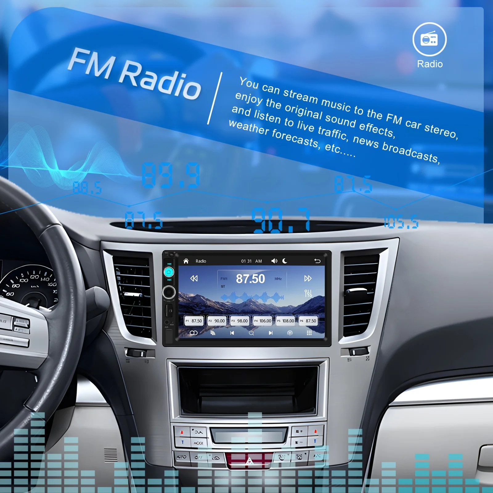 Double 2 Din 7” Car Stereo Touchscreen Car Radio Apple CarPlay Android Auto BT