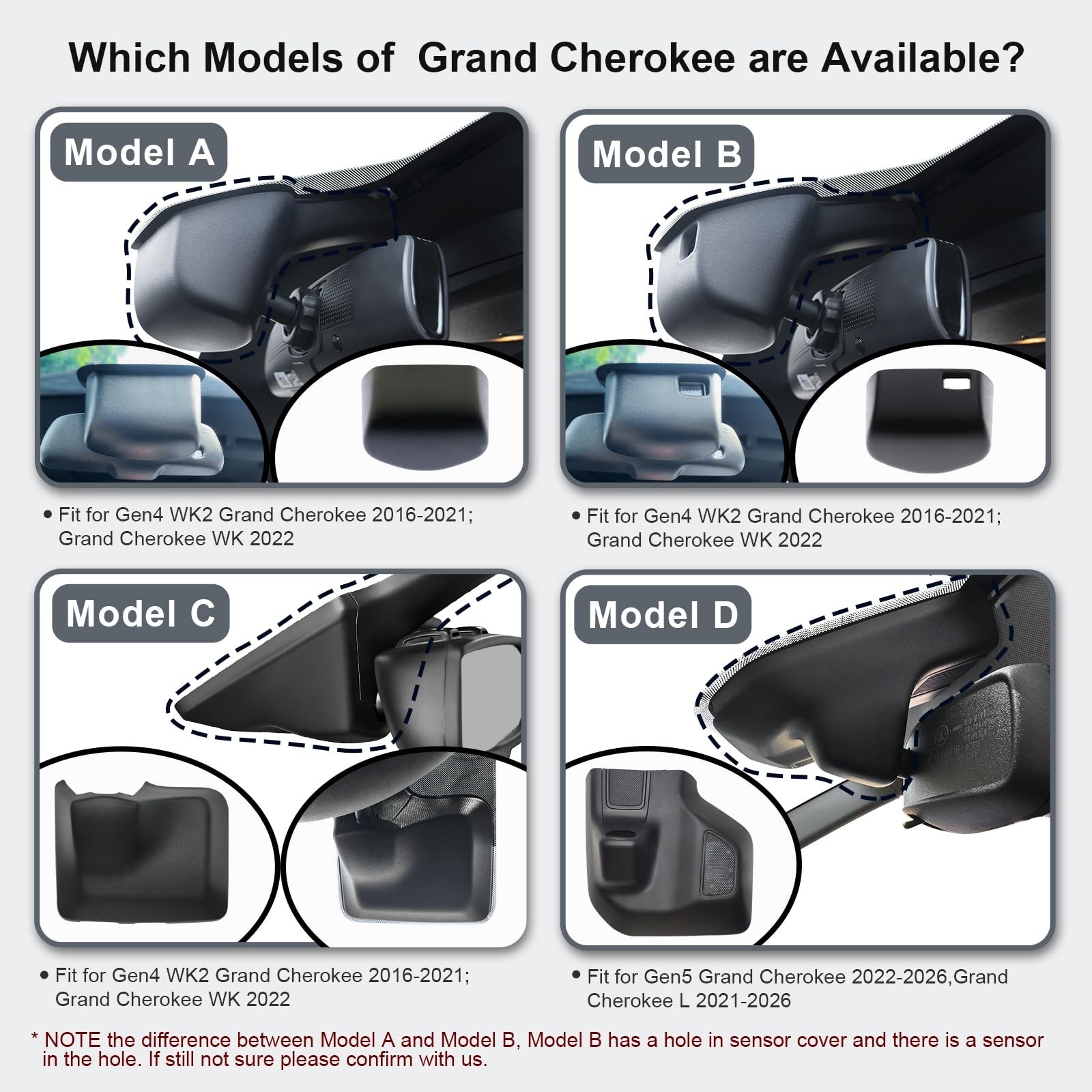 Front 4K & Rear 1080P Dash Cam Custom Fit Jeep Grand Cherokee 2016 2017 2018 …
