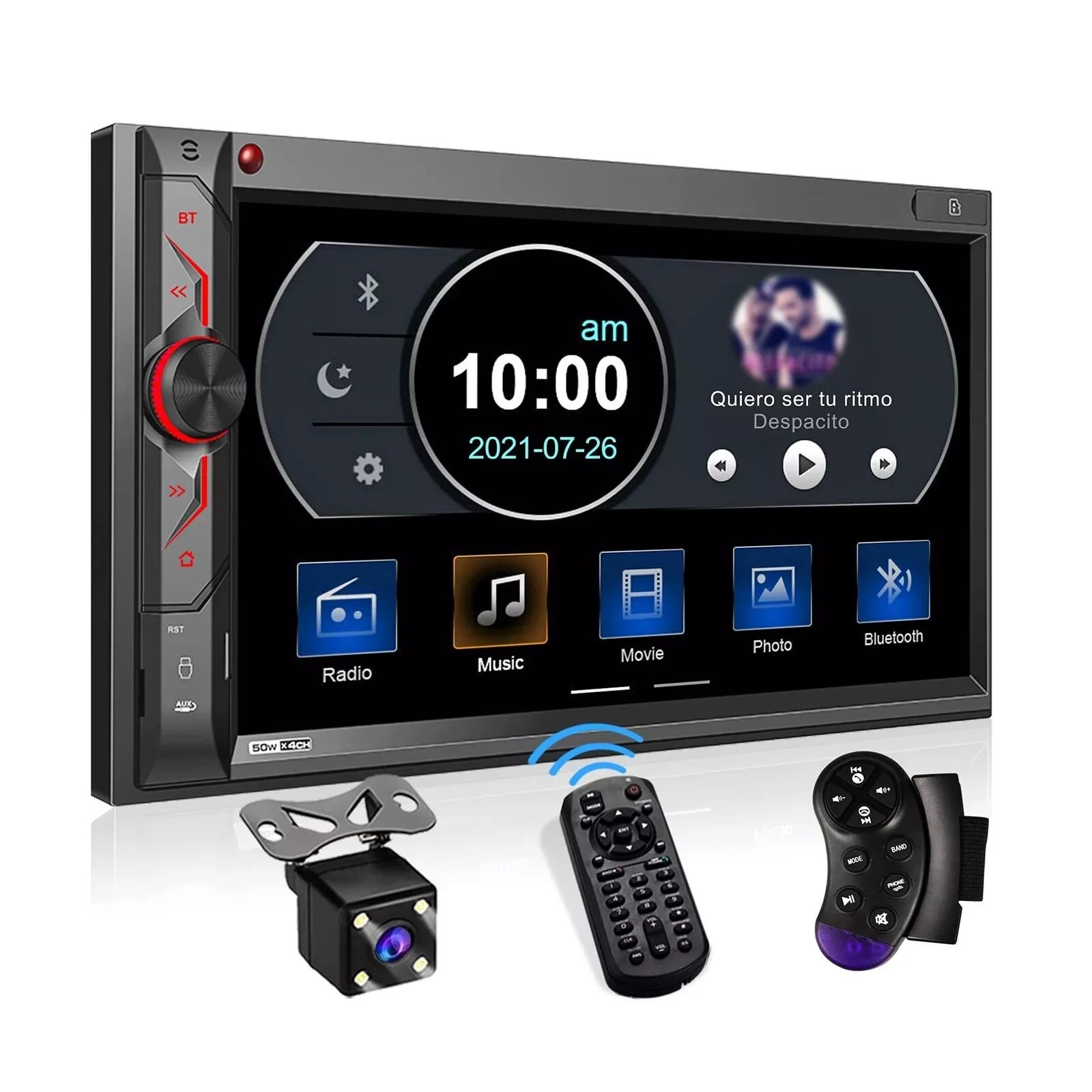 Car Stereo Driving Entertainment CA-70BT Black 7 Inch Double Din Apple Carplay