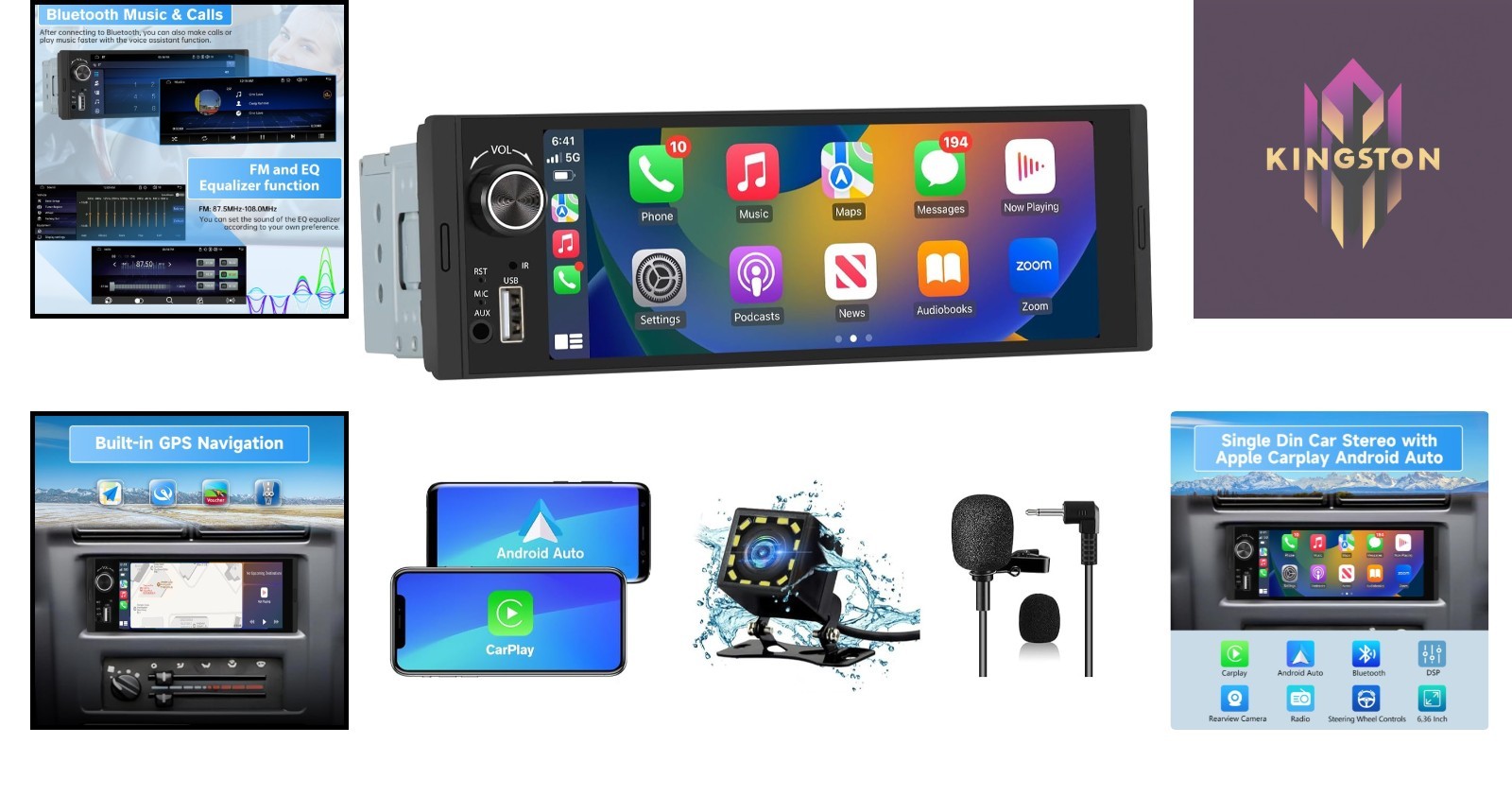 Bluetooth Stereo with 720P Backup Camera and 5-Band EQ for Perfect Audio Control