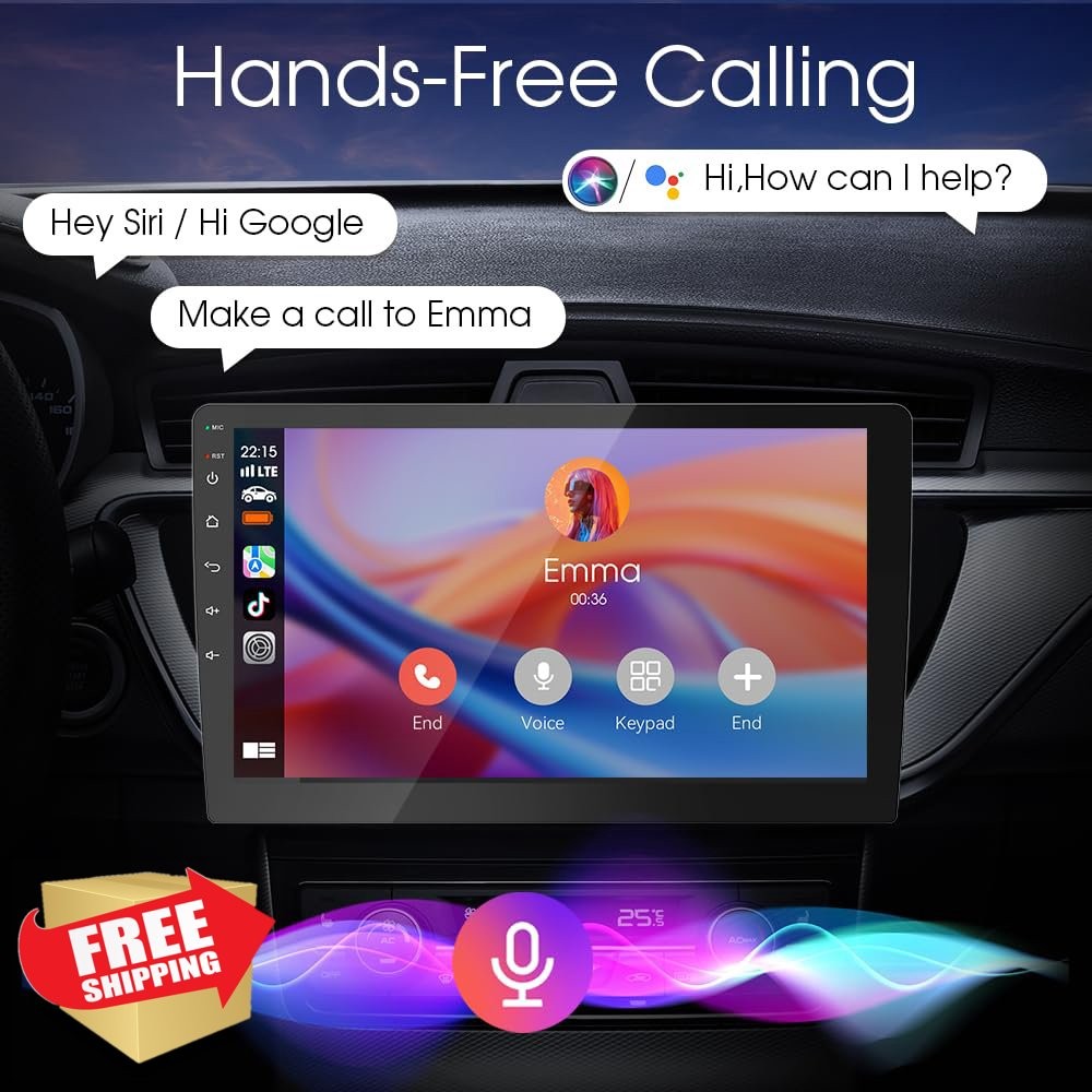 Haudio 9″ Double Din CarPlay Screen RAM 2GB ROM 64GB