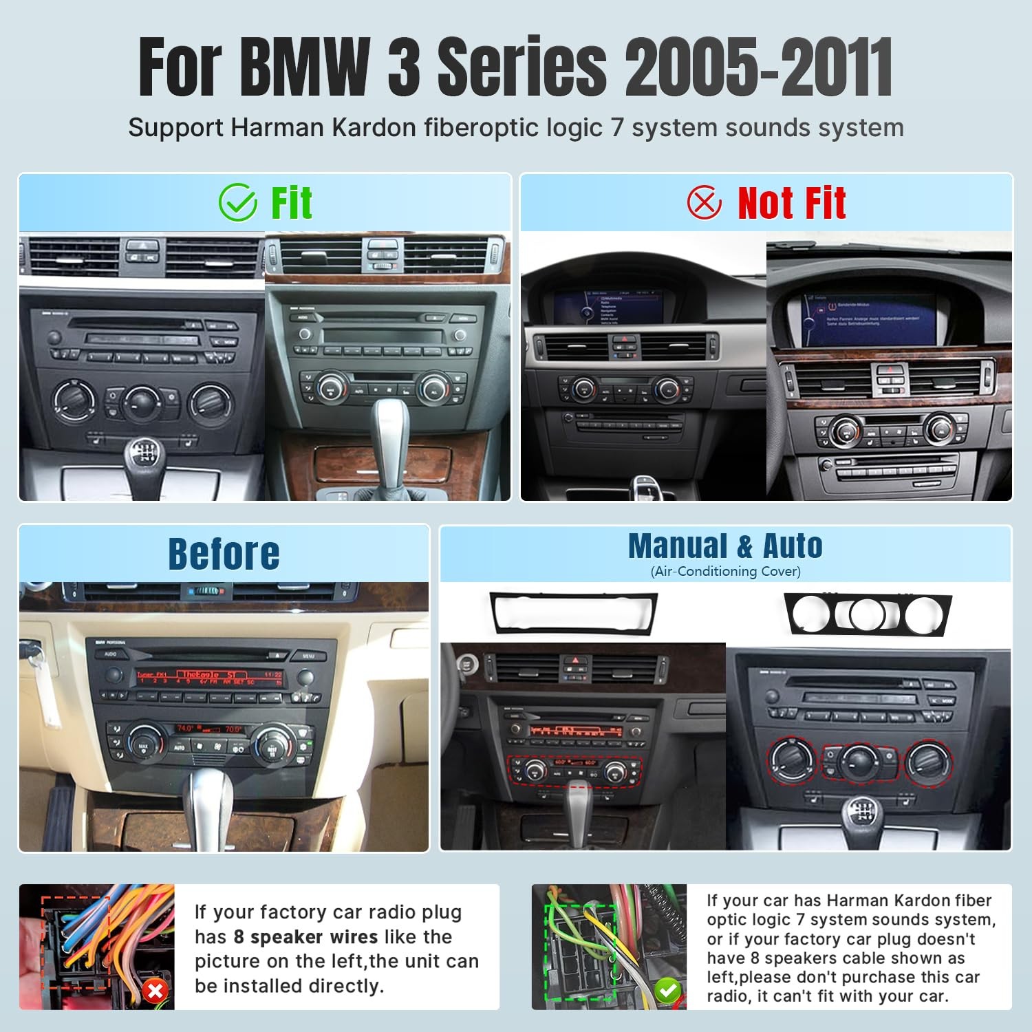 4+64G Car Radio Stereo carplay for BMW 3 Series 328i E90 E93 2006-2011 1280*800