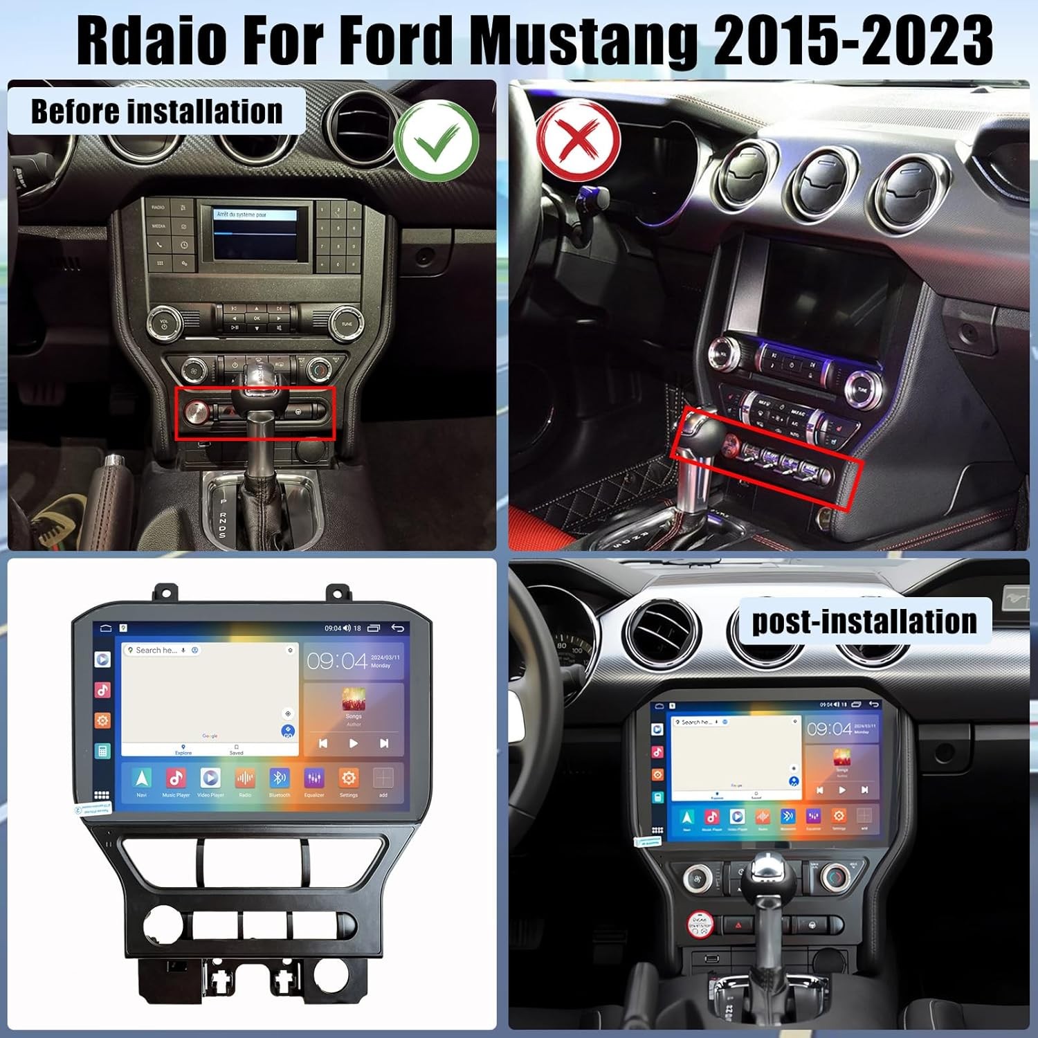 11.5″ For Ford Mustang 2015-2023 Android Car Radio Stereo GPS Navi Carplay 64GB