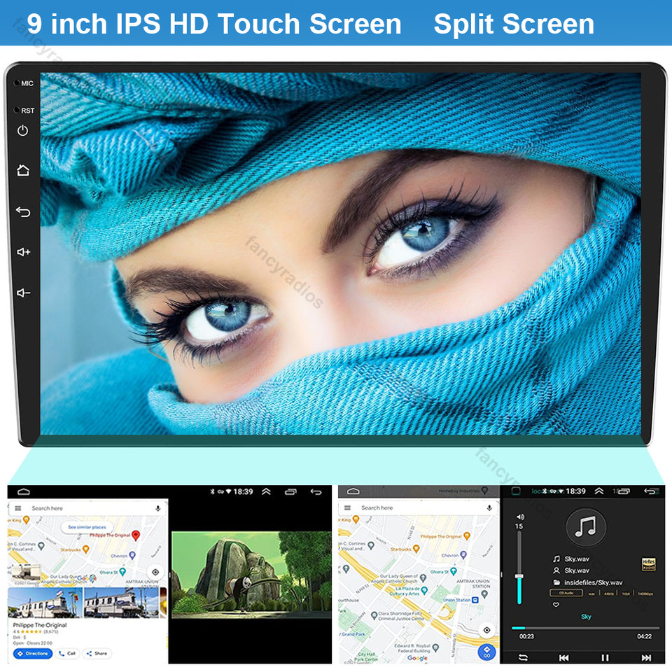 9″ 4GB+64GB 2Din Android 13 Carplay Car Stereo GPS Navi WIFI FM Radio +Camera