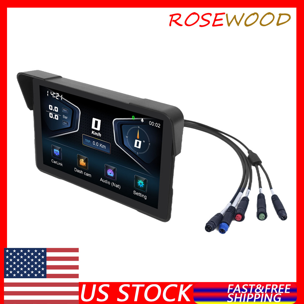 7″ Wireless CarPlay Touch Screen Motorcycles Navigator GPS with camera DVR&TPMS