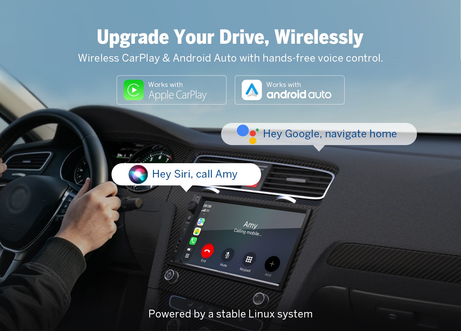 7″ QLED Android Auto 2DIN Car Stereo Radio Wireless CarPlay GPS Navigation FM AM