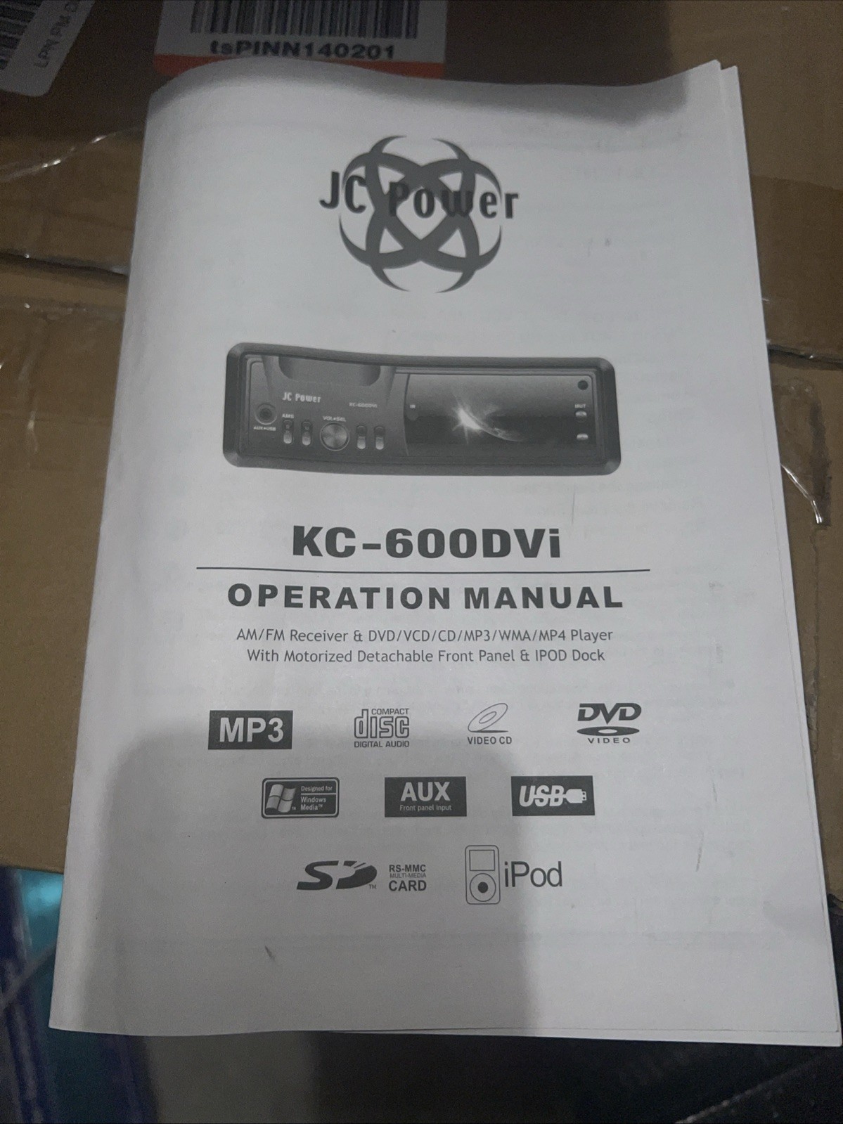 JC POWER KC-600DVi CAR DVD AM FM MPX RADIO DVD VCD CD DIVX MPRG4 USB SD NEW