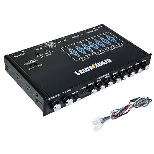 LG-EQ7A 7-Band Car Audio Graphic Equalizer with Front 3.5mm Aux Input, High
