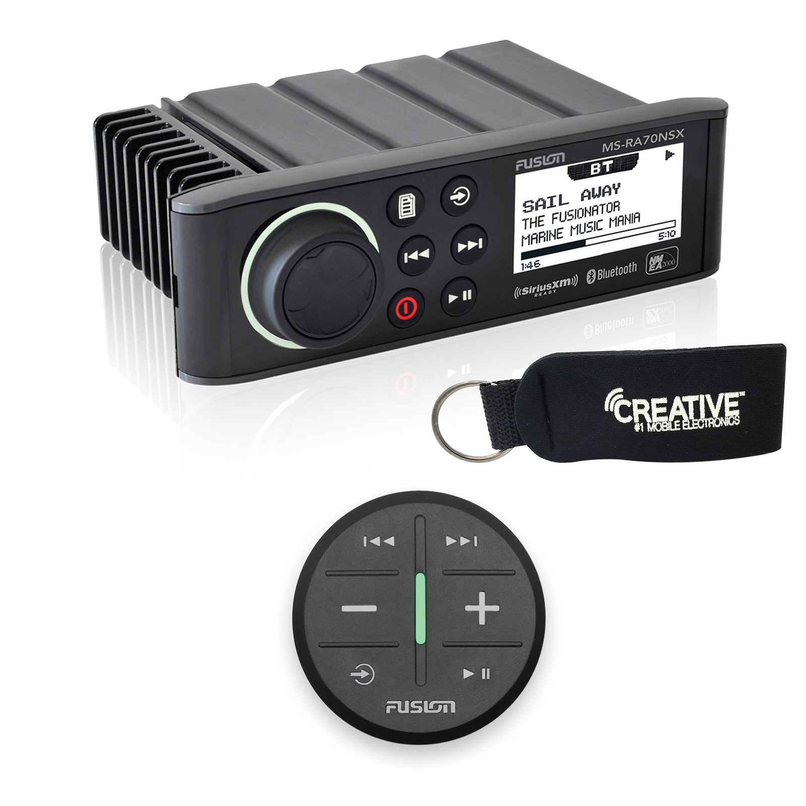 Fusion MS-RA70NSX Marine Entertainment System With Wireless Remote – Black