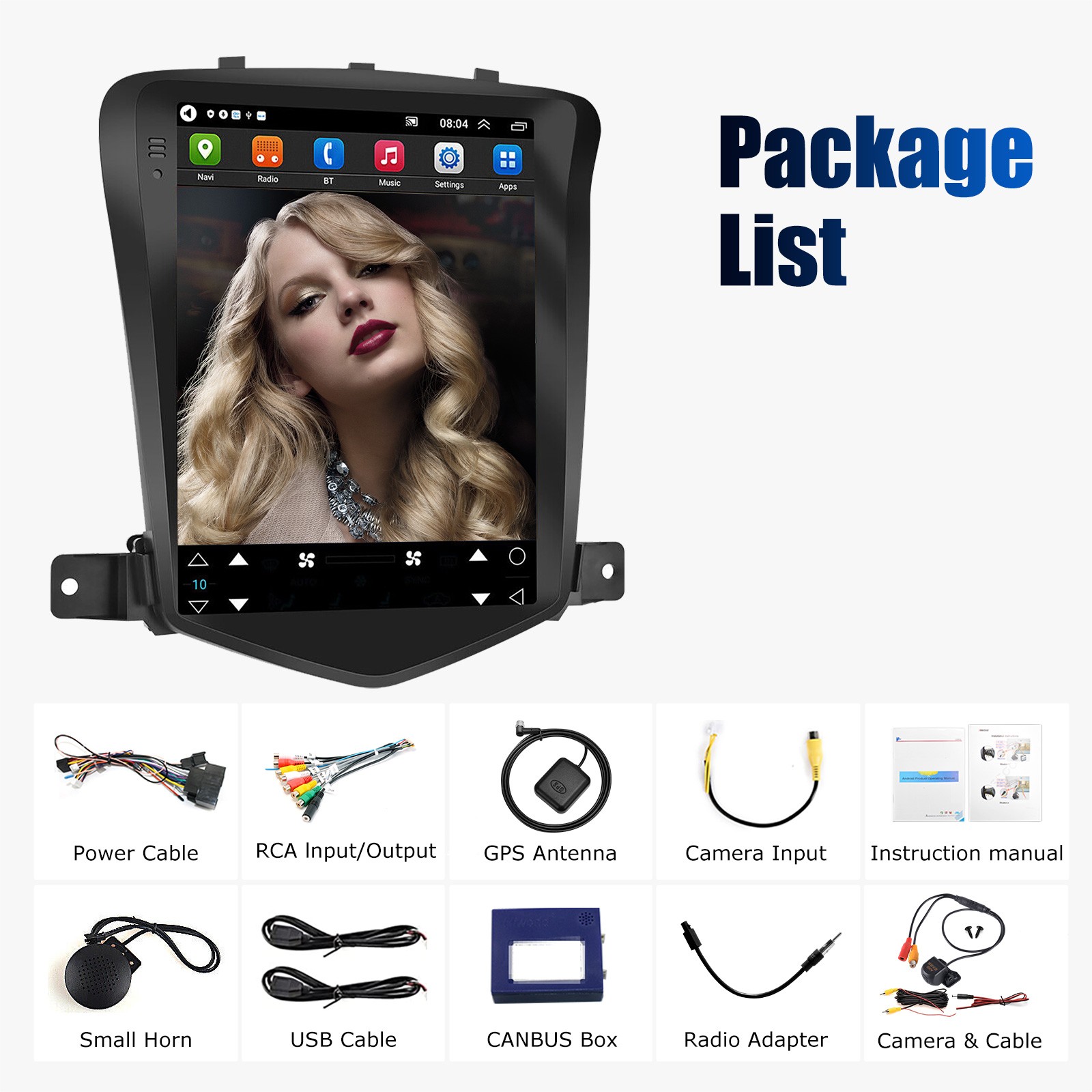 For Chevrolet Cruze 2009-15 Car Radio Stereo GPS Carplay Android 14 Tesla Screen