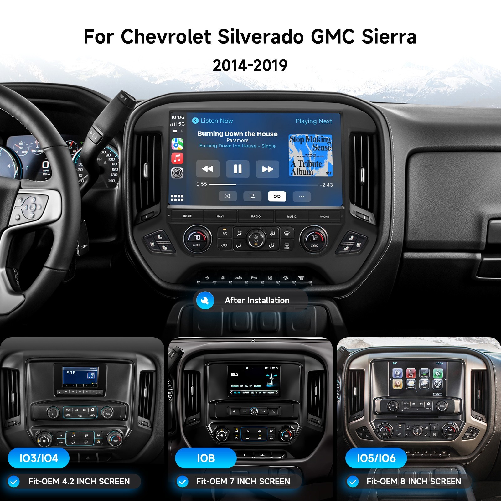 Dasaita Android 13 Car Stereo for Chevrolet Silverado GMC Sierra 2014-2019 Radio