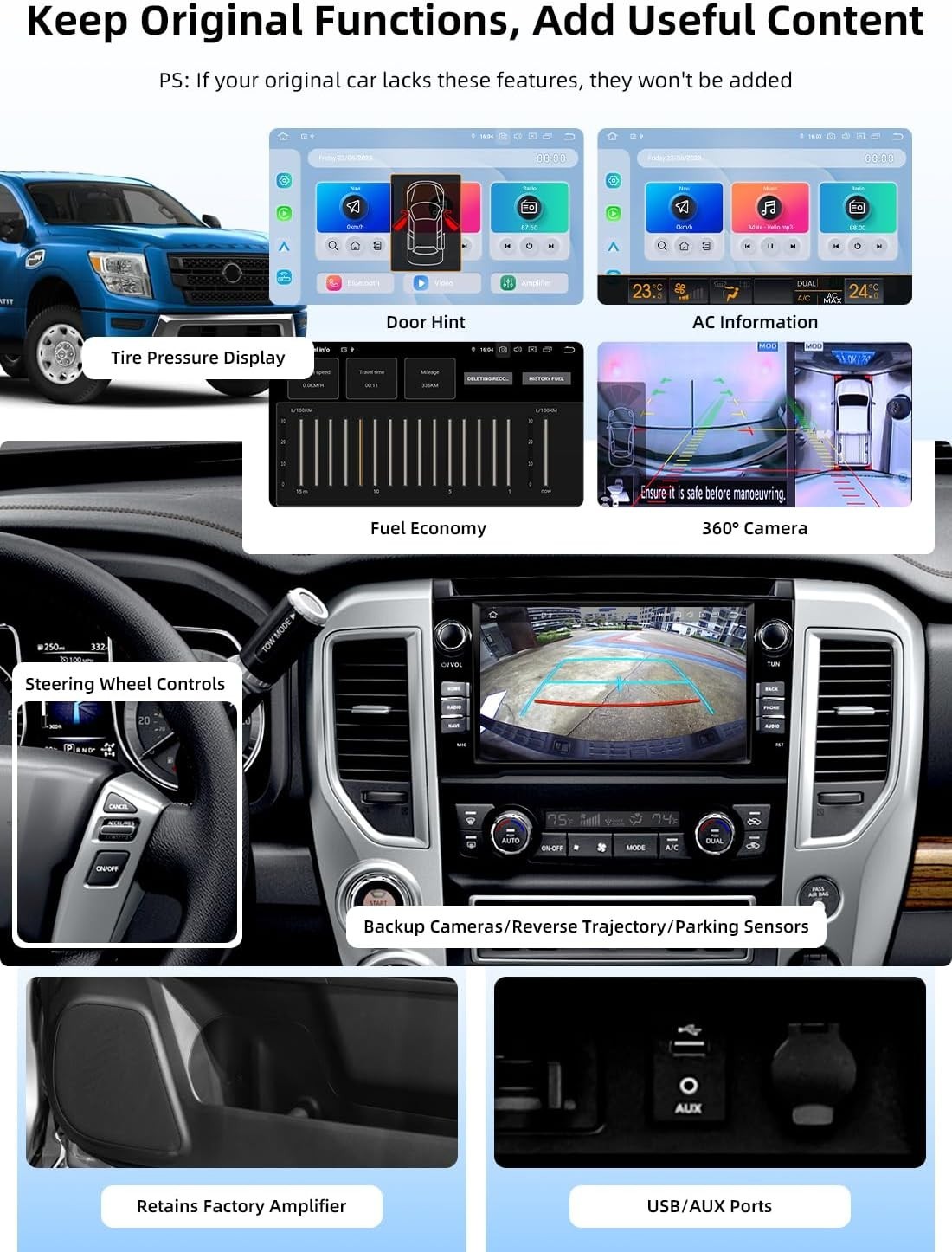 Dasaita 9″ Car Stereo for Nissan Titan 2016-2020 Touch Screen Radio CarPlay 256