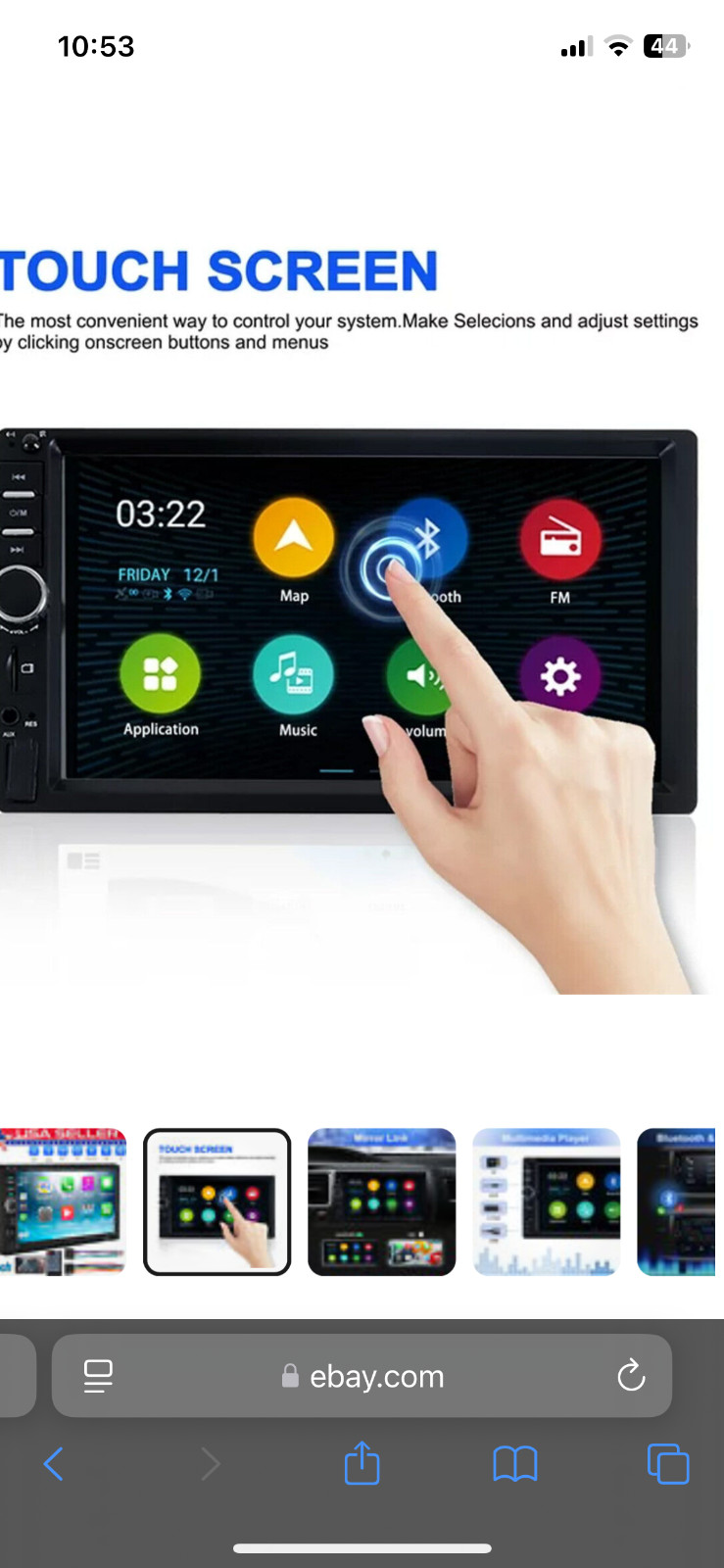 7″ Double 2 DIN Car Stereo Radio MP5 Touch Screen Bluetooth FM USB Mirror Link