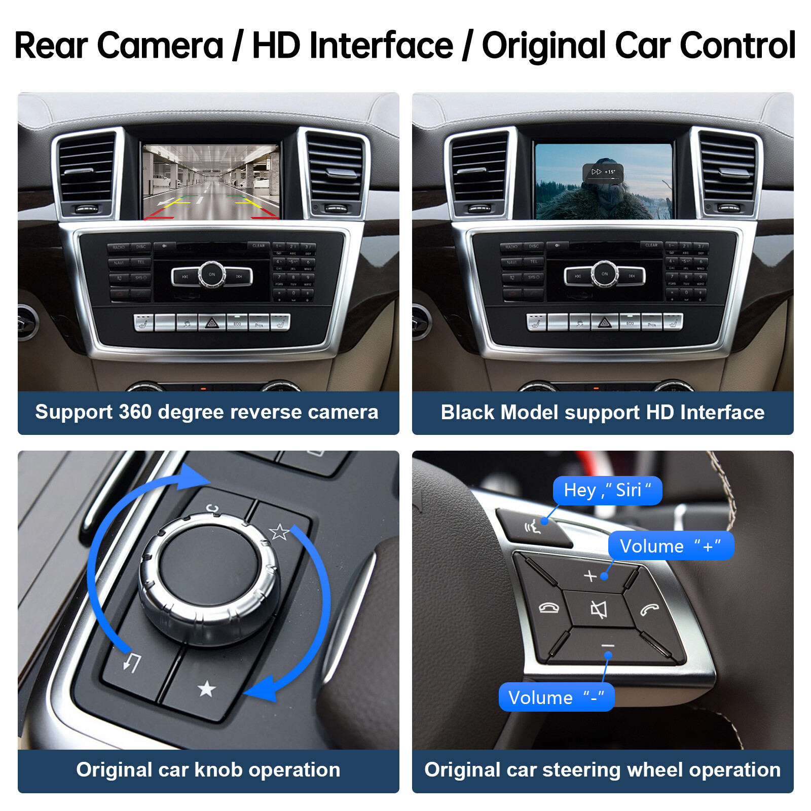 For Mercedes Benz ML350 W166 GL450 X166 Wireless CarPlay Android Auto Interface