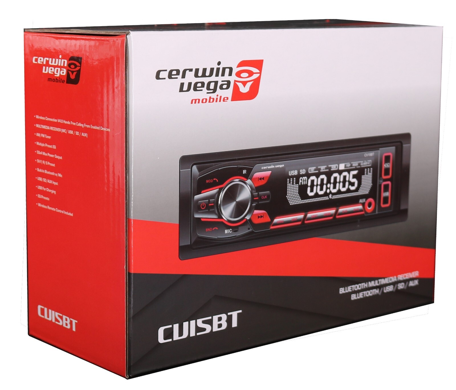 Cerwin Vega 1-Din Bluetooth AM FM Car Stereo Receiver + 4x 6.5″ Speakers 400w