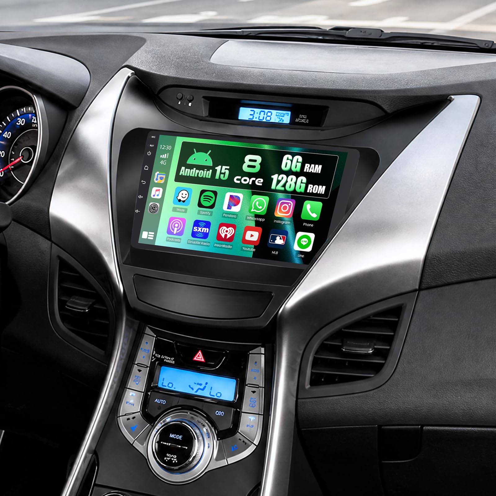 9″ 8 Core Wireless Carplay Android Auto Stereo for 2011-2013 Hyundai Elantra