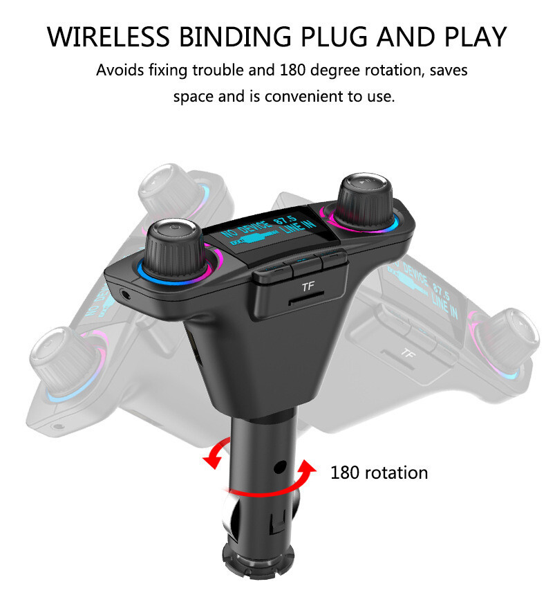 LED Screen Aux Modulator Bluetooth 4.0 Handsfree Car Kit Audio Radio MP3 Player