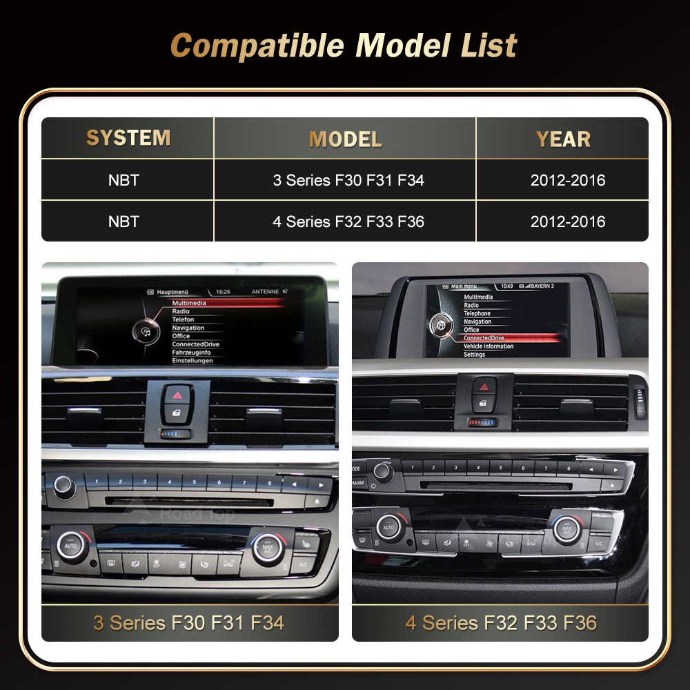 Touchscreen Carplay/Android Auto For BMW 1 2 3 4 F20 F30 F31 F32 F33 F34 F36