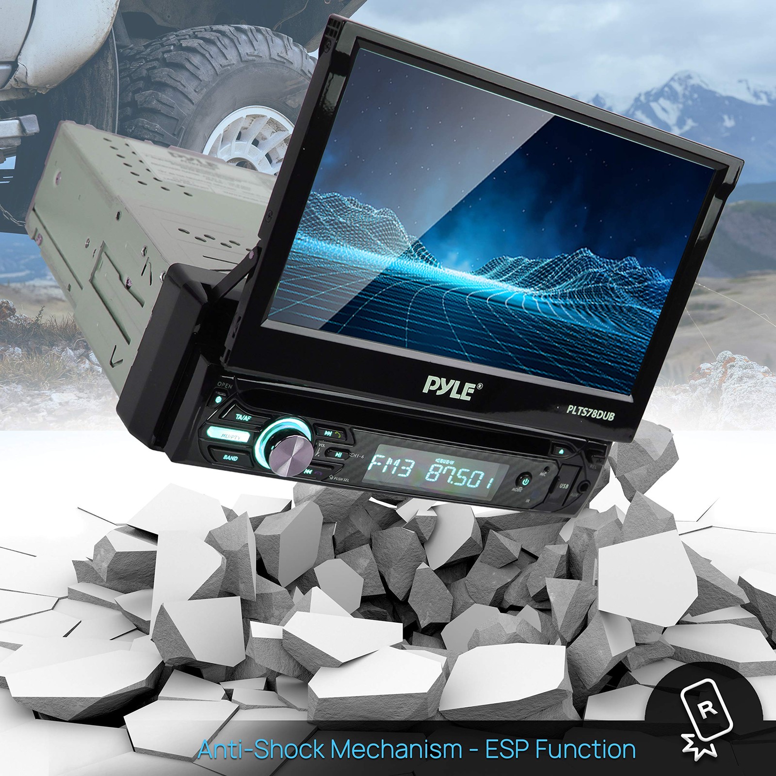 Pyle Single DIN 7″ Touchscreen Bluetooth Stereo CD/DVD Receiver