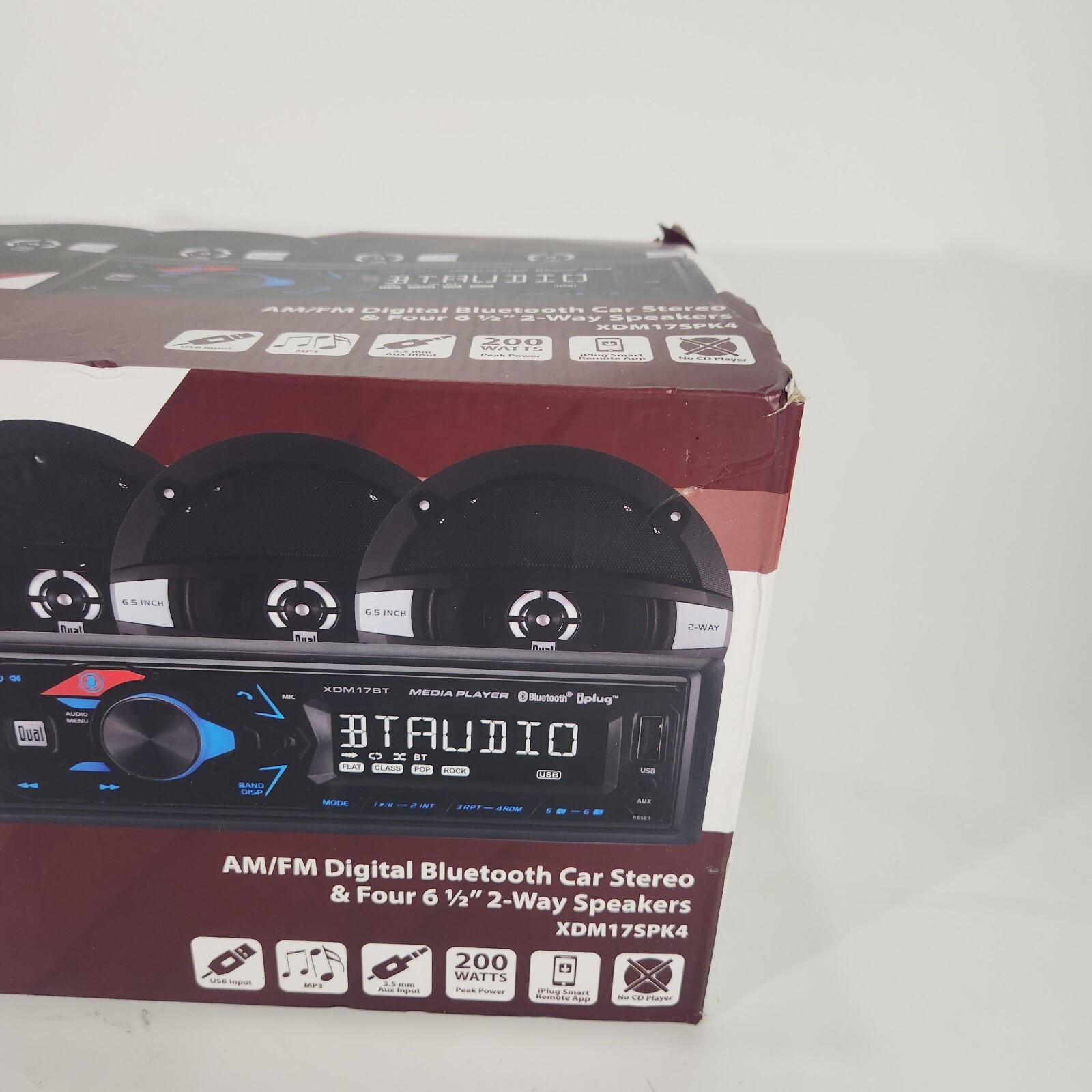 DUAL XDM17SPK4 Car Stereo Bluetooth USB MP3 Siri/Google Assist & 4 speaker 6.5″