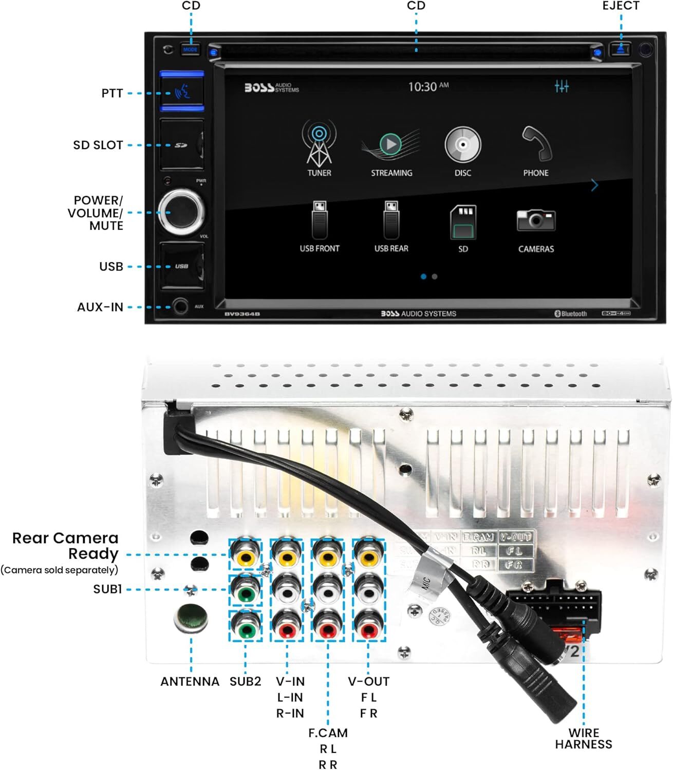 Boss Audio Bv9364b Dvd Player 6.2 Touchscreen Bluetooth Hands Free And Eq