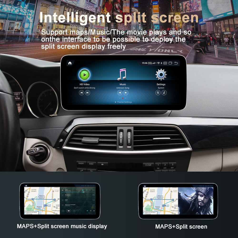 Ugode 12.3inch Android Screen CarPlay GPS Mercedes Benz C class W204 2011-2013