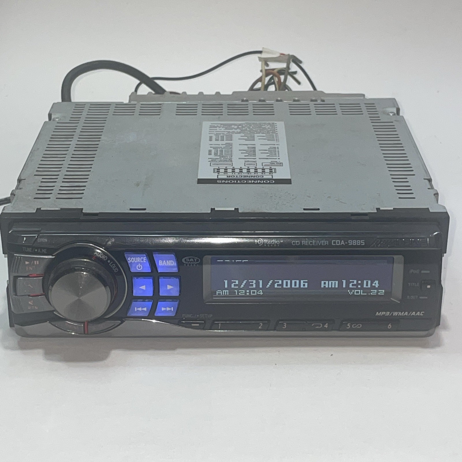 Alpine CDA-9885 CD Player In Dash Receiver Tested And Working No Harness