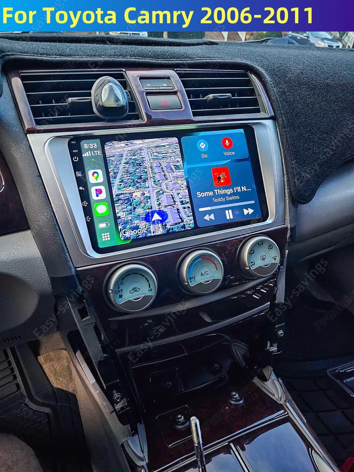9″ Android 15 Carplay Car Stereo Radio GPS Navi WiFi For Toyota Camry 2007-2011