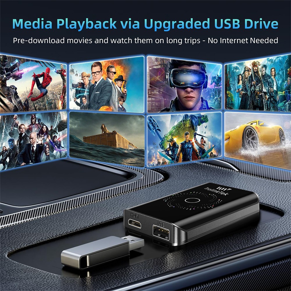 3 in 1 Ai Box Carplay/Android Auto Wireless Adapter Video Box Netflix-YouTube