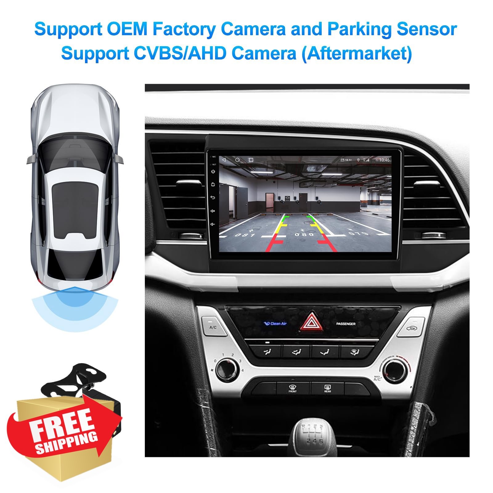 AUMUME Android 13 Car Stereo Elantra 16-18
